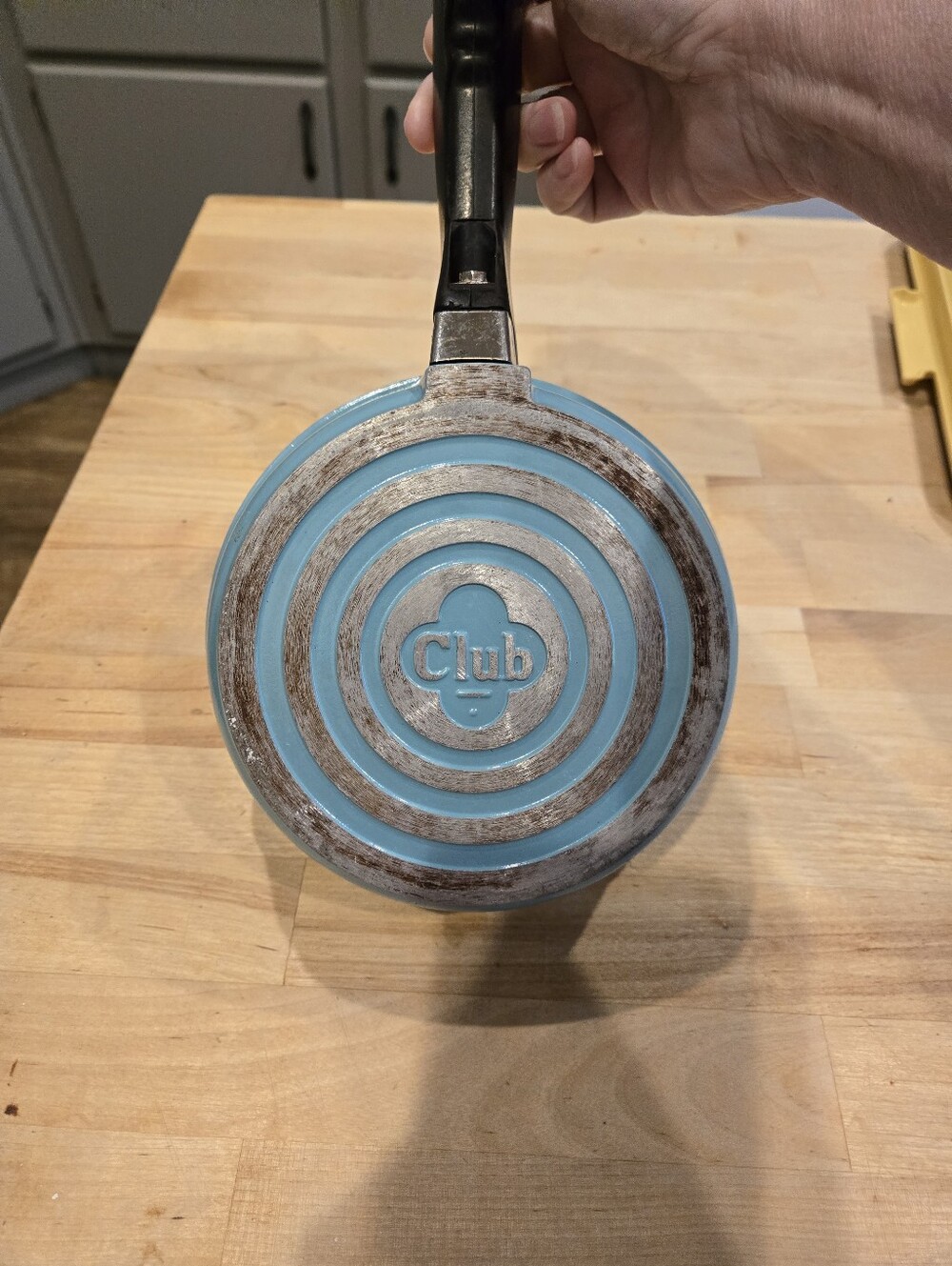 Vintage Club Aluminum Turquoise Blue Skillet Frying Pan No Lid 7 Inch MCM